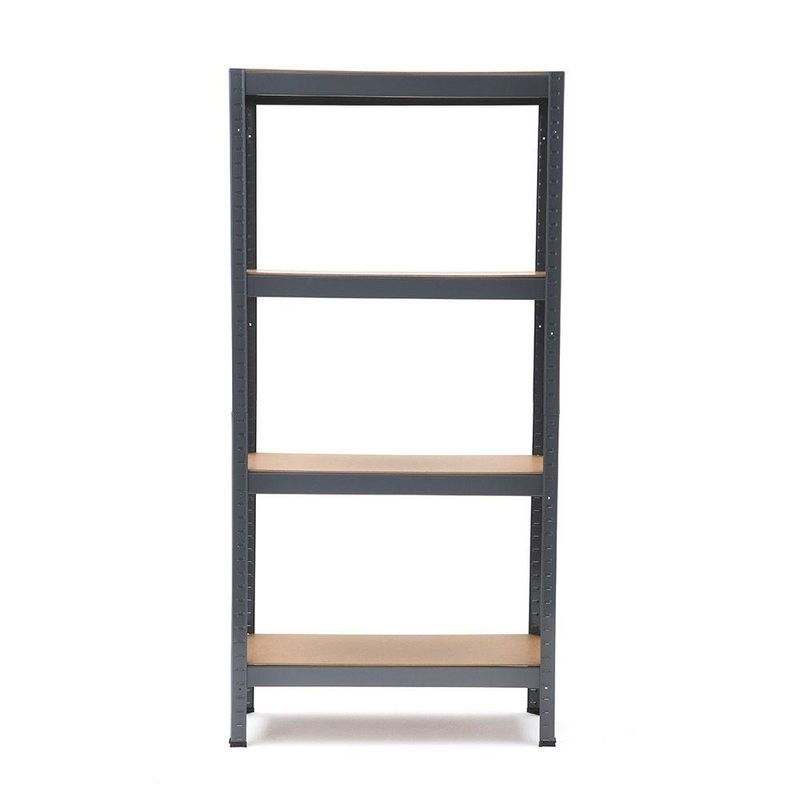 Estante Metálico con Madera 4 Niveles Gris