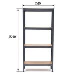 Estante Metálico con Madera 4 Niveles Gris