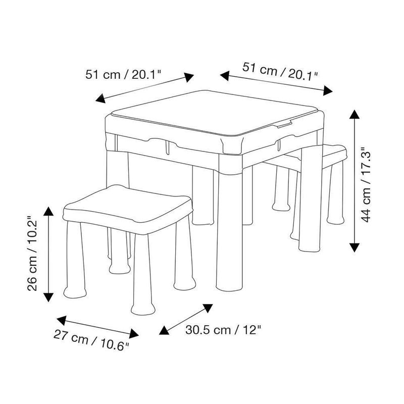 Set Mesa De Actividades Y Sillas Para Niños - Keter