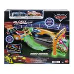 Pista Cars Glow Racers Lanzamiento y Cruce Rayo McQueen