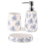 Set de 3 Piezas para Baño Azul con Blanco