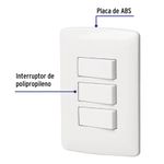 Interruptor Triple Sencillo Italiana Blanco - Volteck