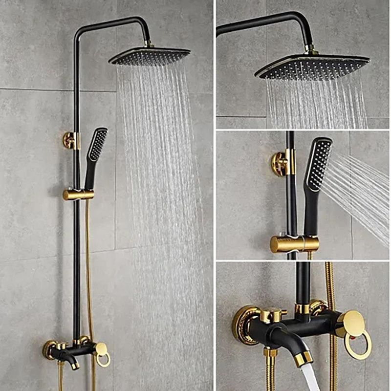 Set de Ducha Negro y Dorado 4 Pzas - Prymium