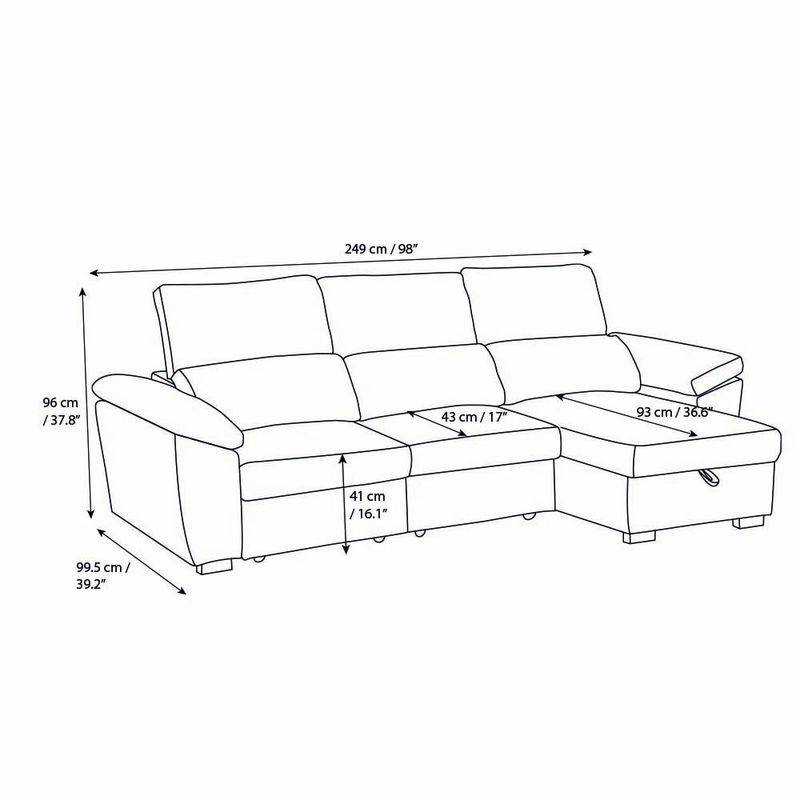 Sofá Cama Diseño En L - Varios Colores