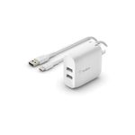 Cargador de Pared Dual Usb-a a Usb-c 24w Blanco