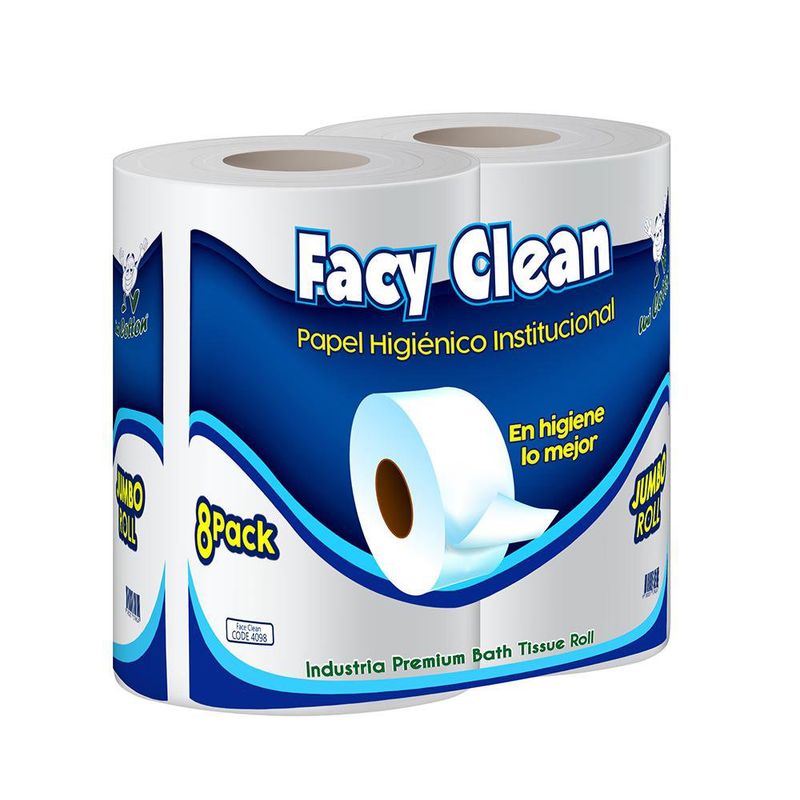 Papel Higiénico De Hoja Simple 8 Rollos - Facy Clean