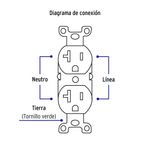 Tomacorriente 2 Polos Aterrizado Standard Blanco - Volteck