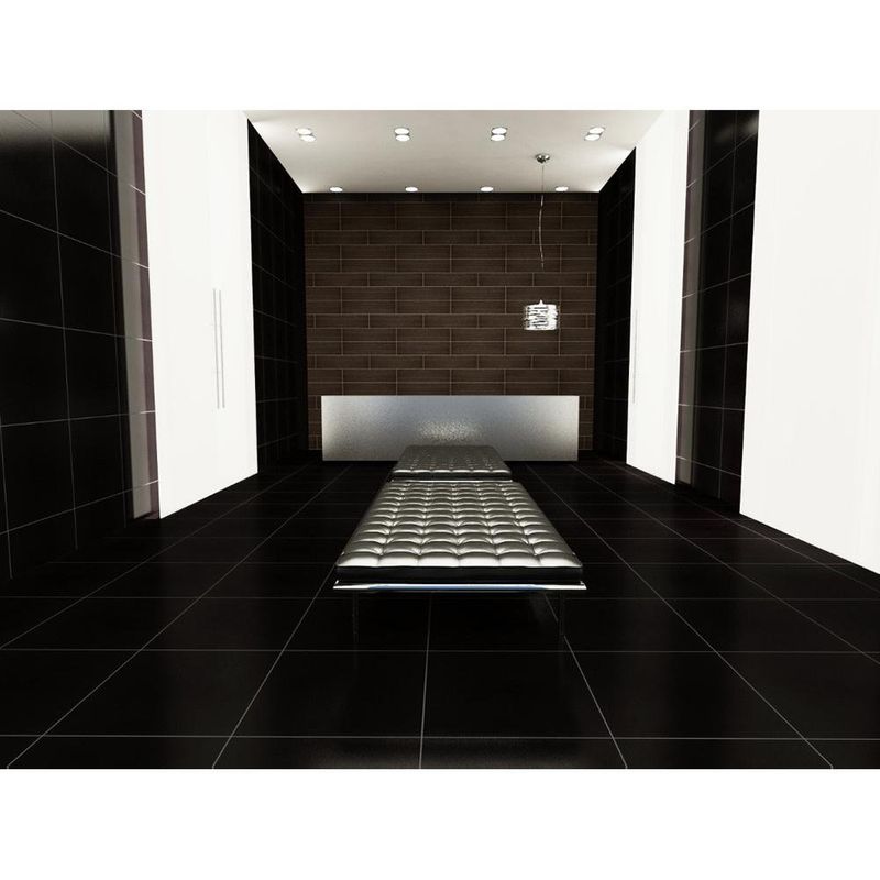 Caja de Piso Porcelanato Absolute Pulido Negro 60X60 Cm - Interceramic