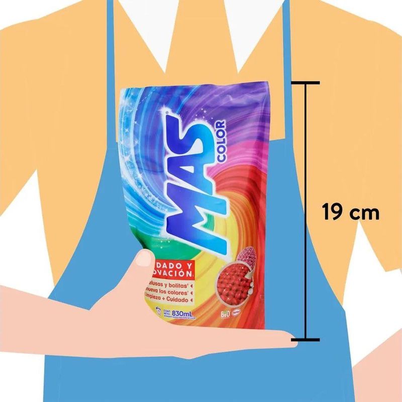 Detergente Líquido Más Color Bolsa 830 ml