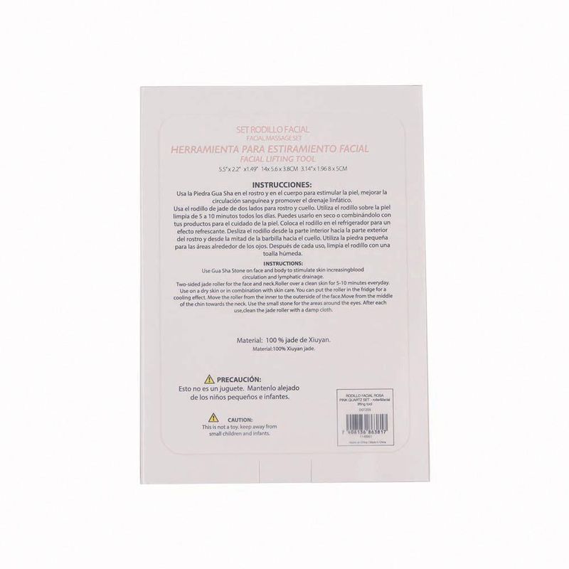 Set de Rodillo Facial y Gua Sha Rosa