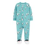 Pijama Enterizo con Pies y Estampado de Pingüino para Niño - Varias Tallas