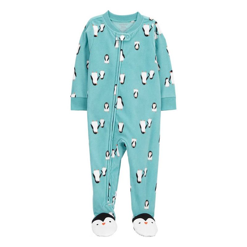 Pijama Enterizo con Pies y Estampado de Pingüino para Niño - Varias Tallas