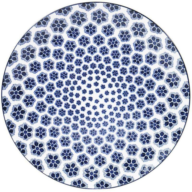 Set de 4 Platos Flores Azules para Cena