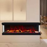 Chimenea Rectangular de Vidrio Templado con 7 Llamas Distintas