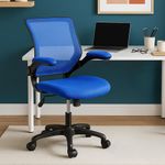 Silla Giratoria Mesh Azul con Brazos Ajustables