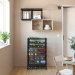 Rack para Botellas Negro de 4 Niveles