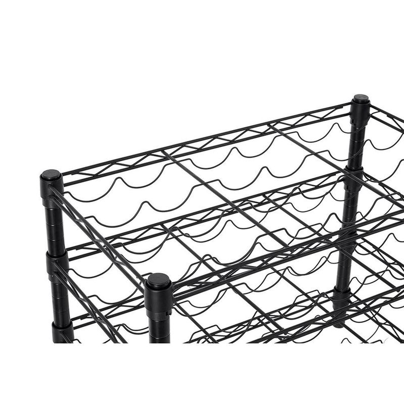 Rack para Botellas Negro de 4 Niveles