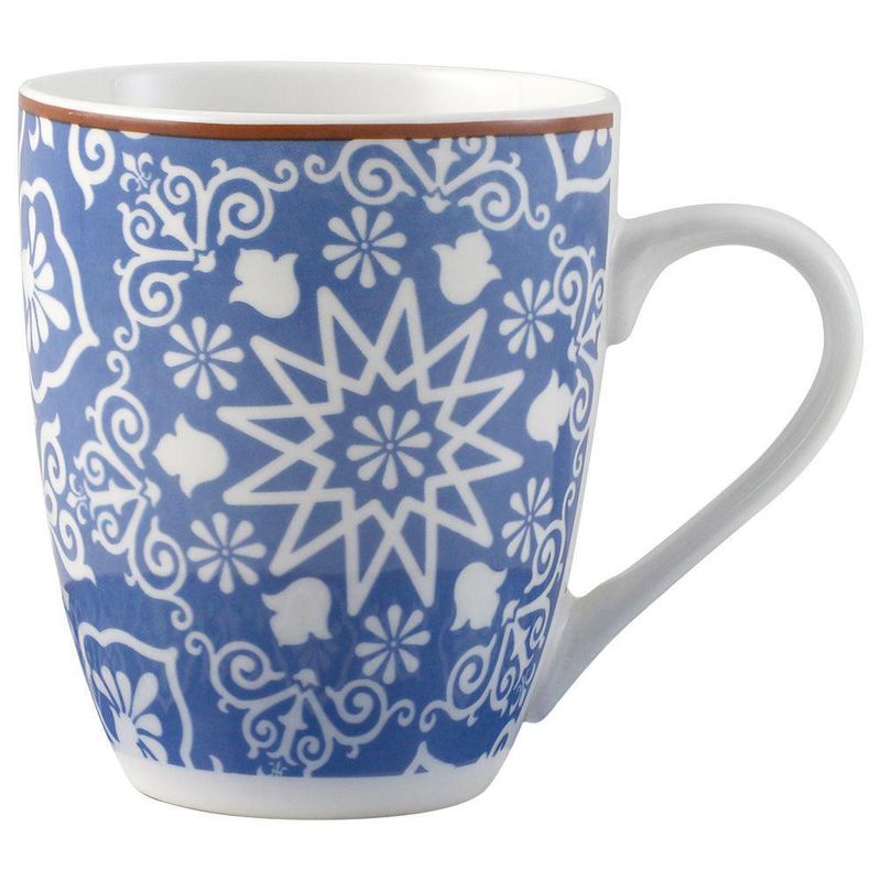 Vajilla Cerámica Diseño Celeste Floral 16 Pzas
