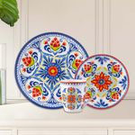Vajilla 12 Pzas Floral Azul