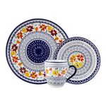 Vajilla con Diseño Floral Colorido 12 Pzs