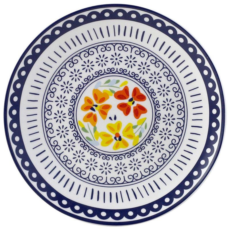 Vajilla con Diseño Floral Colorido 12 Pzs