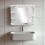 Gabinete Plástico para Baño con Espejo Blanco