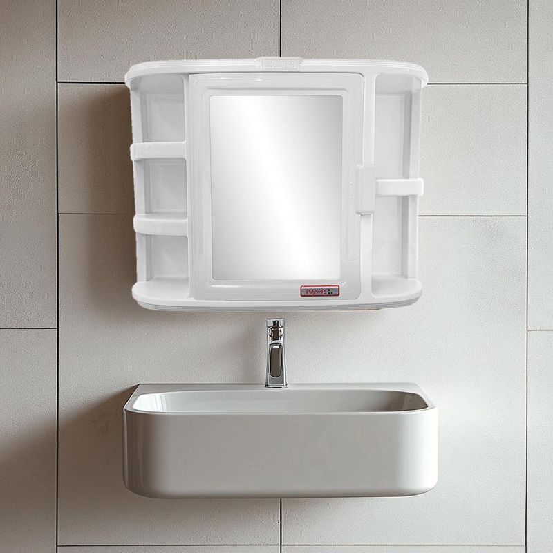 Gabinete Plástico para Baño con Espejo Blanco