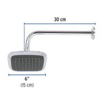 Ducha Cuadrada con Brazo Aero Cromada 6 Plg - Foset