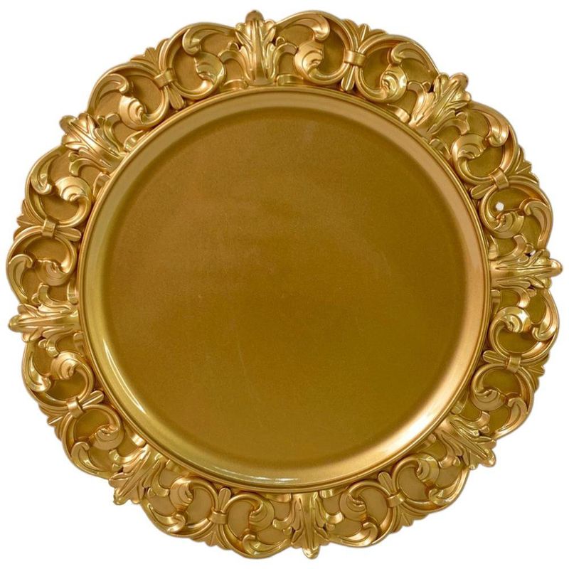 Plato Base con Borde Dorado