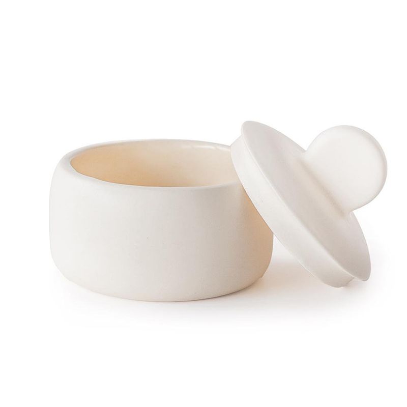 Azucarera de Cerámica Blanca con Tapa