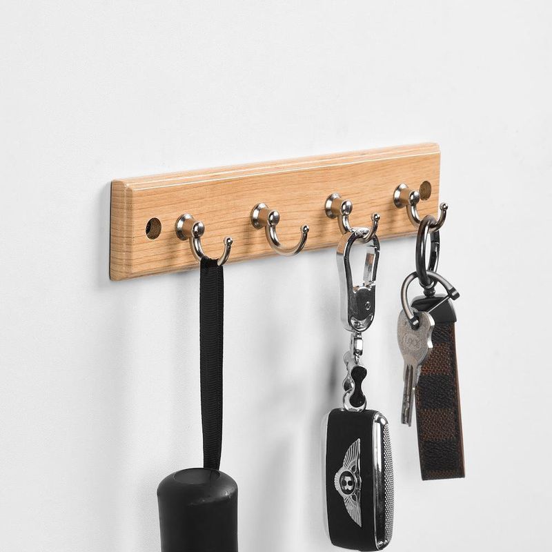 Gancho Atornillable de Madera con 4 Colgadores