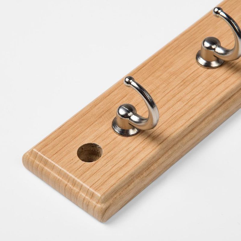 Gancho Atornillable de Madera con 4 Colgadores