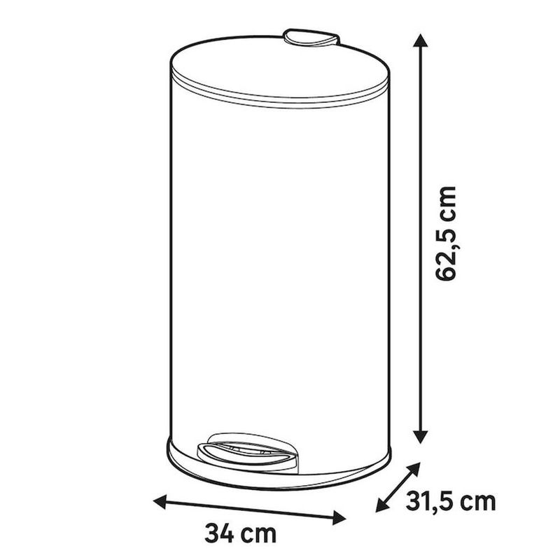 Basurero Soft Closing de Acero Inoxidable con Pedal 28 L