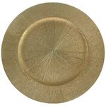 Plato Base Dorado con Textura Brillante