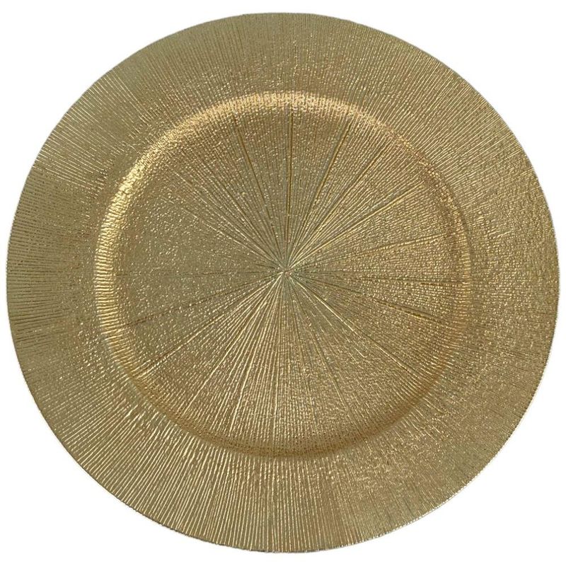 Plato Base Dorado con Textura Brillante