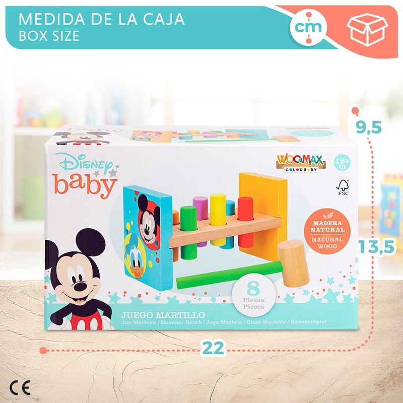 Juego Martillo de Madera Disney Baby 8 Pzas