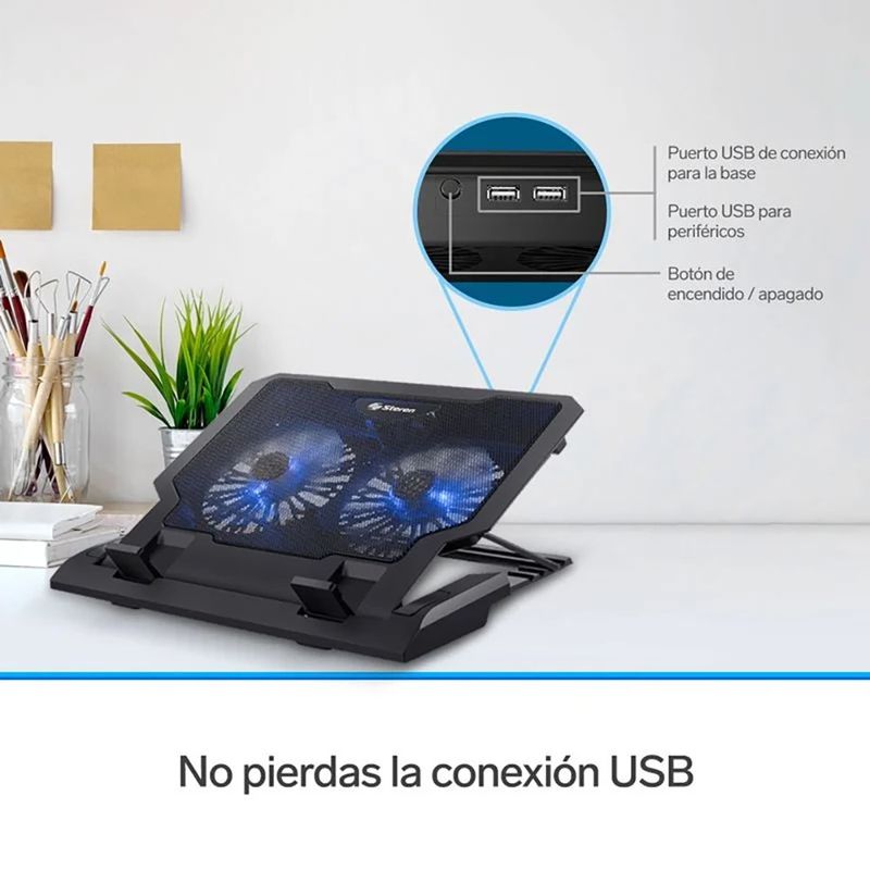 Base de Enfriamiento para Laptop con Ventilador Doble 17 Plg