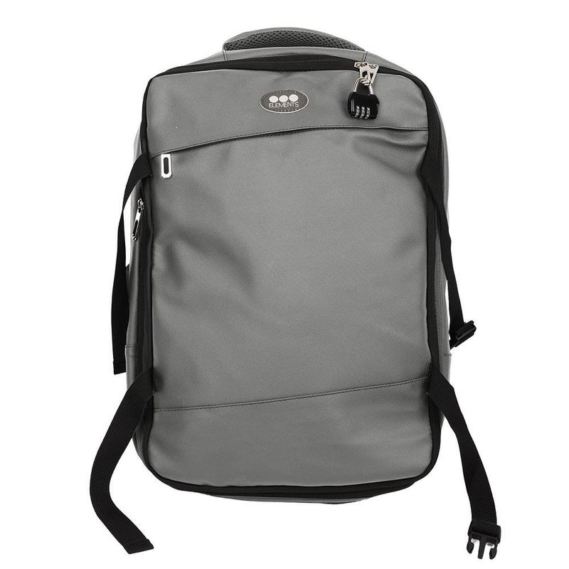 Mochila Gris con Bolsillos y Candado
