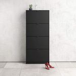Zapatera Negra con 4 Puertas