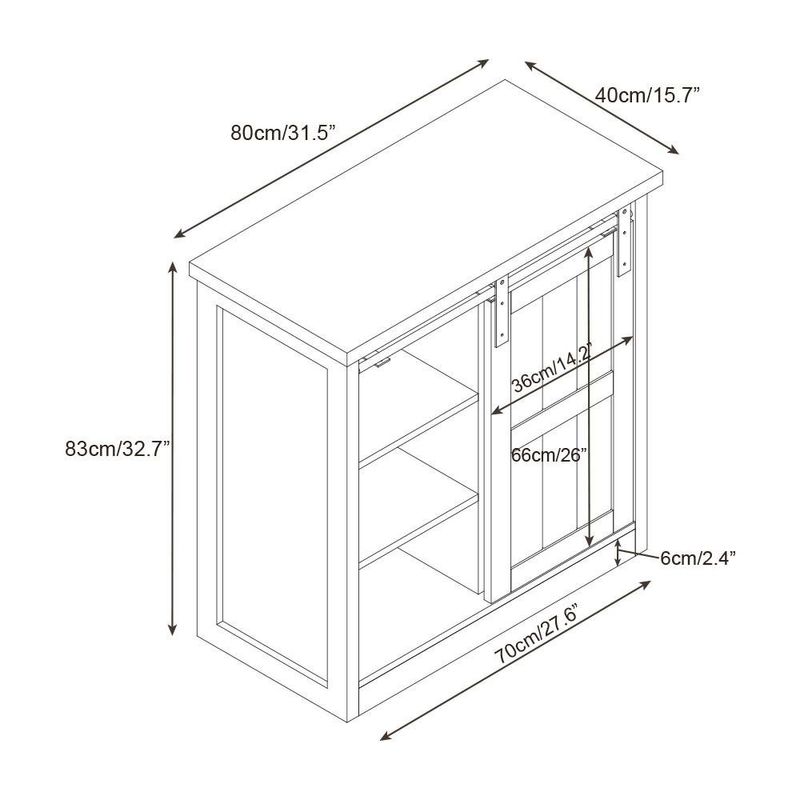 Mueble con 3 Niveles y Puerta Corrediza Fiore
