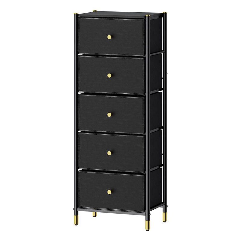Organizador con 5 Gavetas Cuero Negro