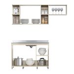 Mueble de Cocina con 5 Puertas y 4 Espacios Abiertos