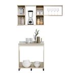 Conjunto de Gabinetes de Cocina Gris y Beige