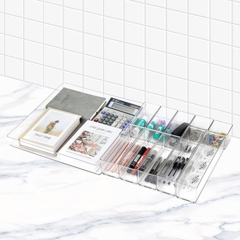 Set Transparente de Organizadores para Escritorio