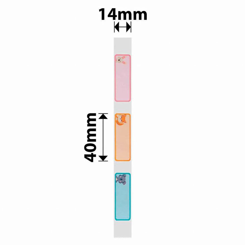 Etiquetas Térmicas con Diseño de Animales para Etiquetadora 14x40 Mm