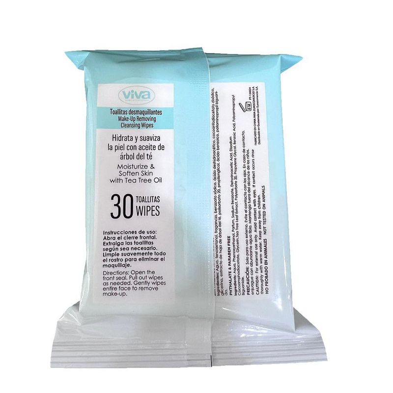 Toallas Desmaquillantes Aceite de Té 120 Unidades