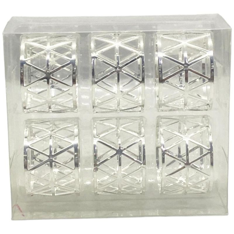 Set de 6 Anillos para Servilleta Plateados