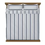 Set de Duvet con Rayas Verticales King Celeste con Blanco
