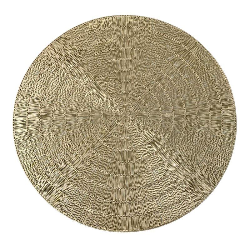 Individual Decorativo Redondo Dorado
