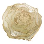 Individual Decorativo en Forma de Rosa Dorado